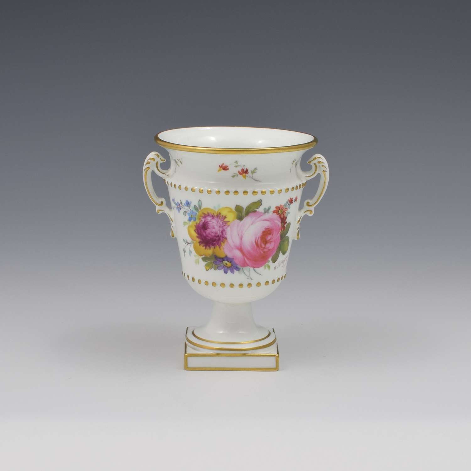 Royal Crown Derby Porcelain Vase Artist Signed Albert Gregory 1915