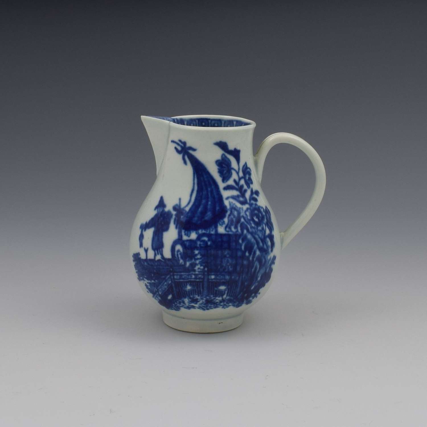 First Period Worcester Porcelain Fisherman Cream Jug c.1775