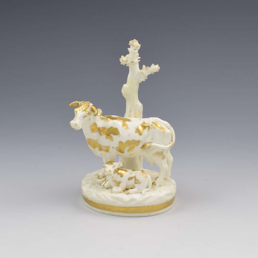 Bloor Derby Porcelain Figure Group Cow & Calf c.1830