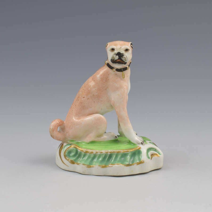 Staffordshire Porcelain Figure Of A Seated Pug Dog c.1830