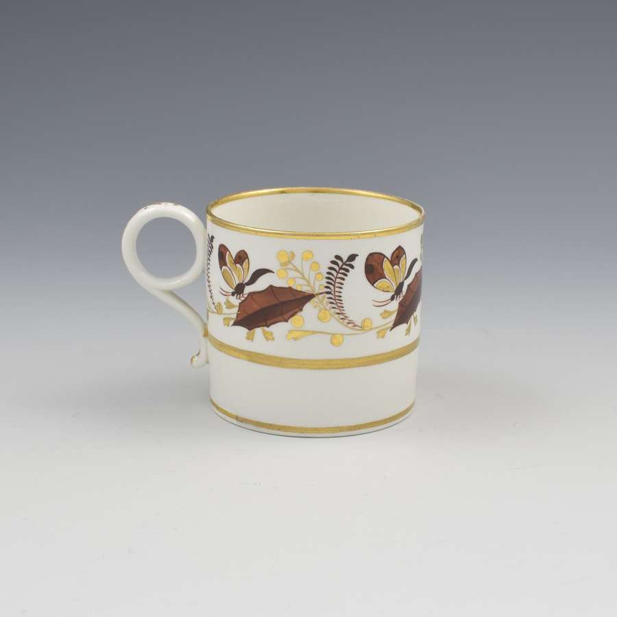 Barr, Flight & Barr Porcelain Coffee Can Holly Leaves & Butterflies