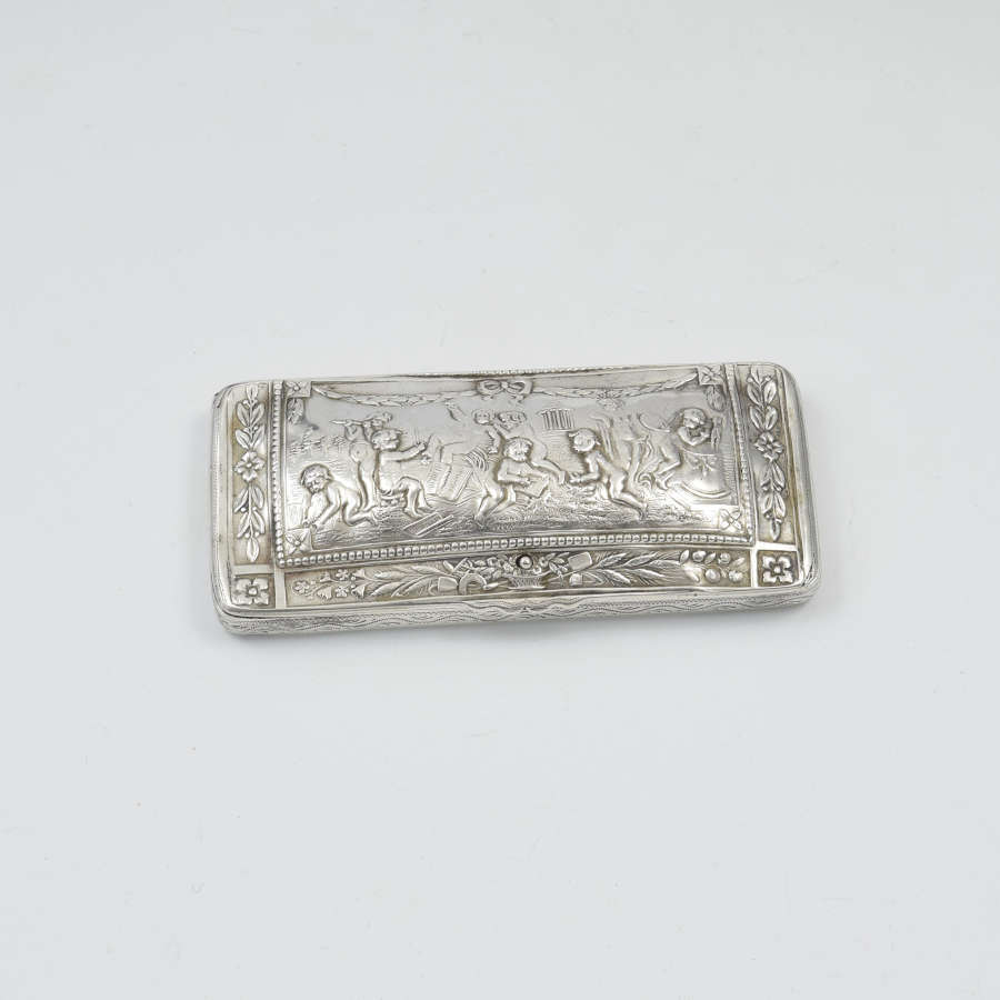 Fine Continental Silver Spring Loaded Visiting Card Case