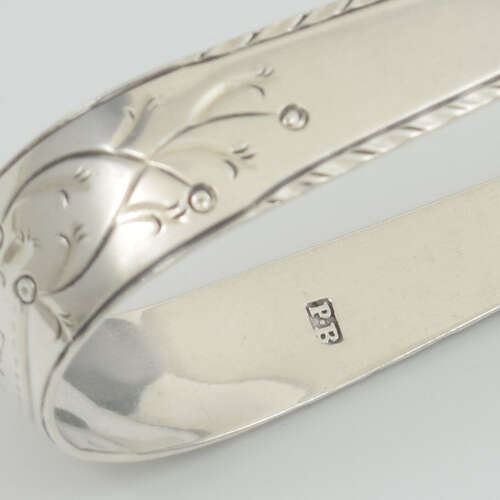 Pretty Georgian Bright Cut Engraved Silver Sugar Tongs Philip Batchelor c.1770