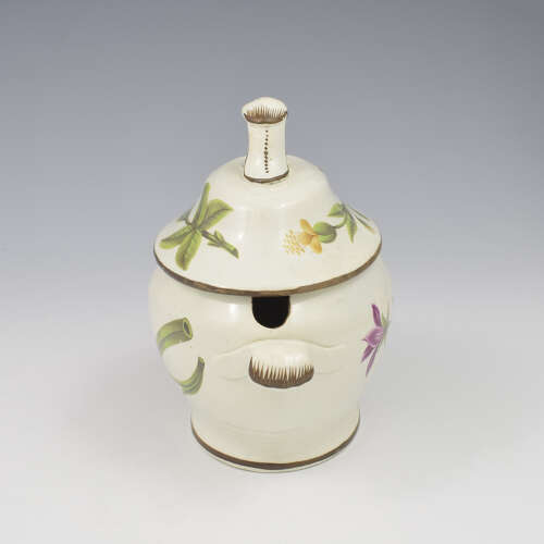 Rare Georgian Swansea Pearlware Botanical Sauce Tureen c.1810