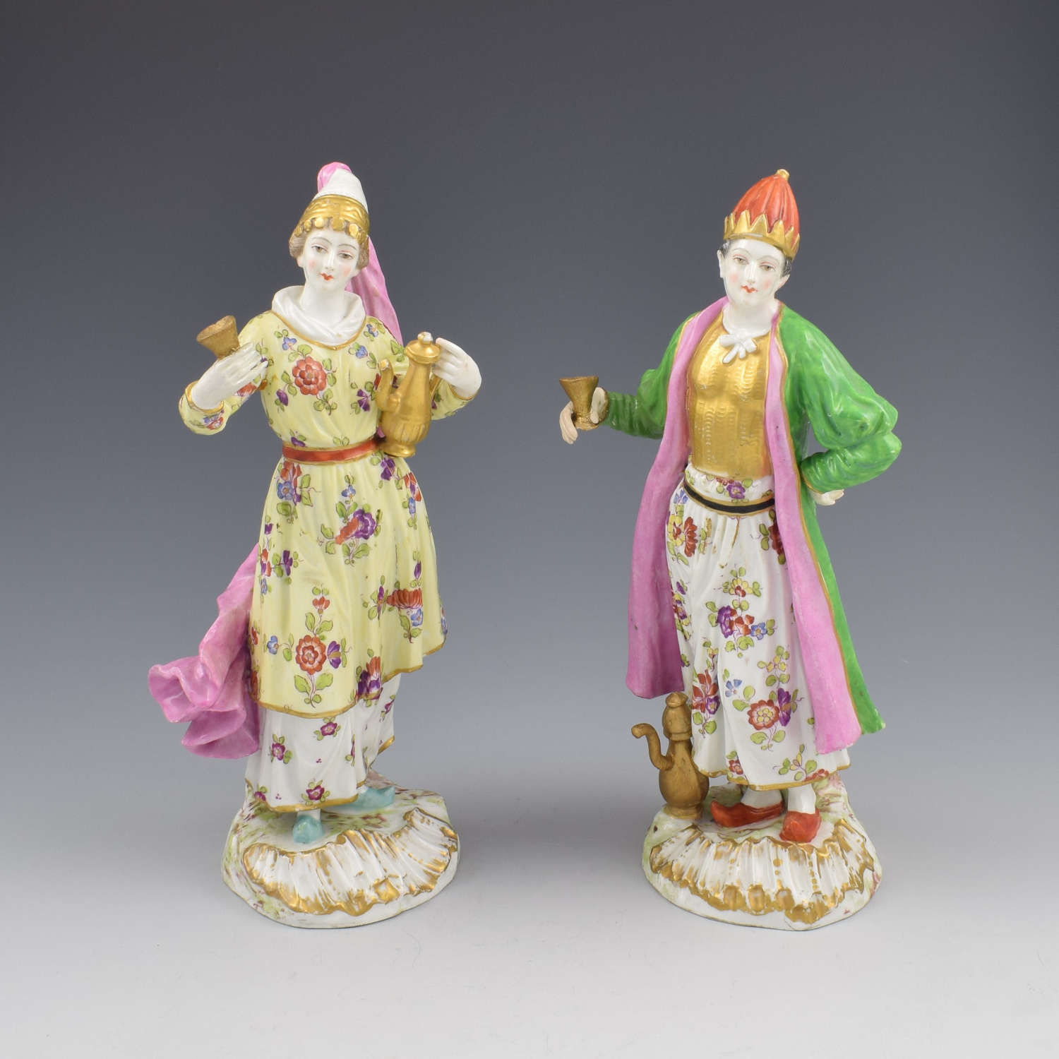 Pair Of Samson Porcelain Figures Of Ottomans / Turks After Meissen