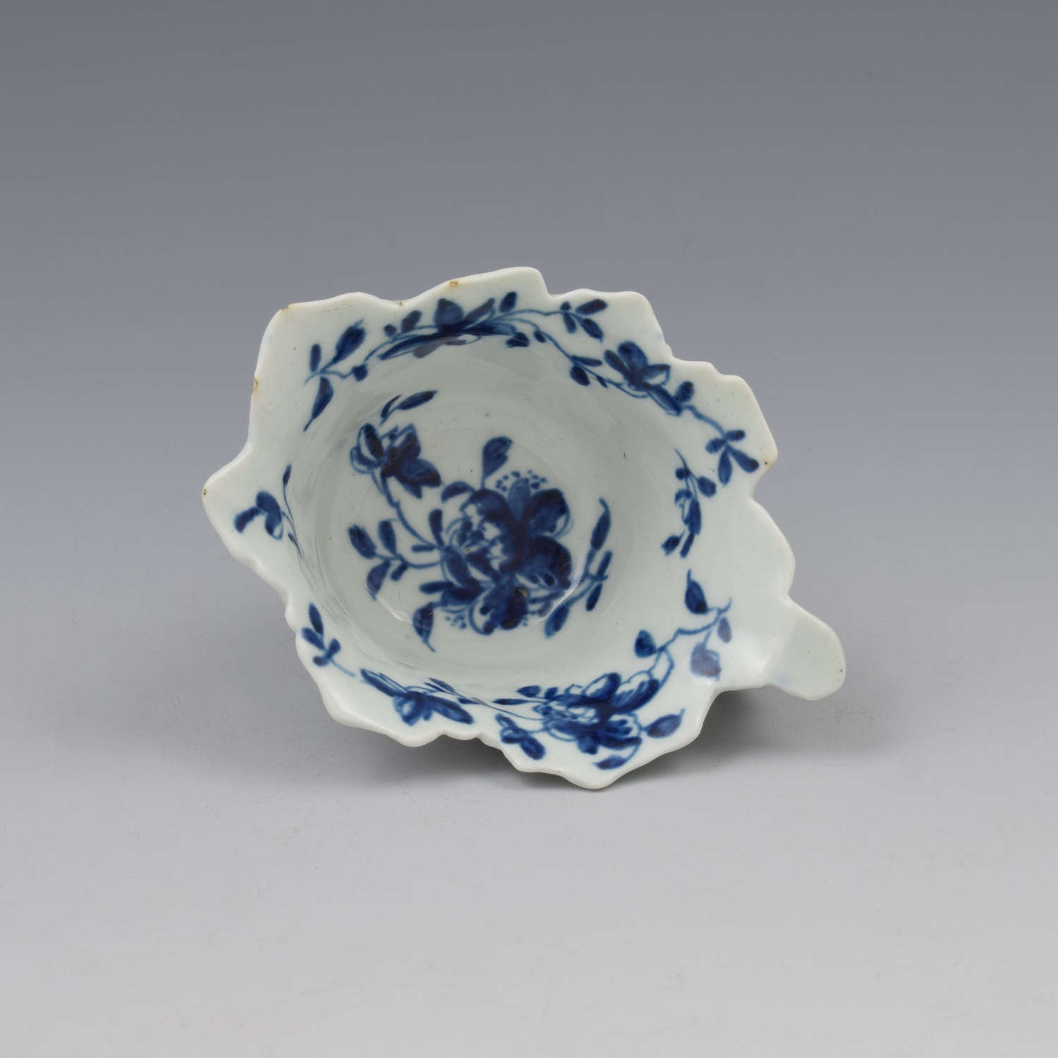 First Period Worcester Porcelain Mansfield Butterboat c.1758
