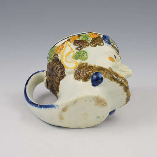 Fabulous Staffordshire Prattware Pearlware Bacchus Satyr Mug c.1800