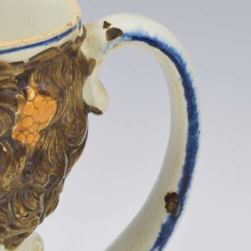 Fabulous Staffordshire Prattware Pearlware Bacchus Satyr Mug c.1800