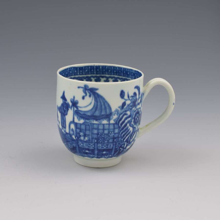 First Period Worcester Porcelain Fisherman Coffee Cup c.1775 1
