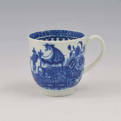Dr Wall / First Period Worcester Porcelain Fisherman Coffee Cup c.1775