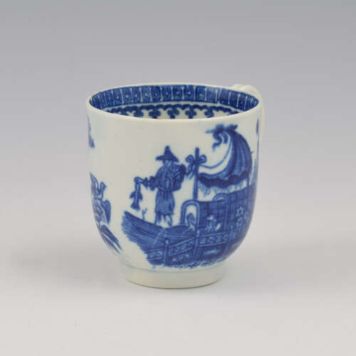 Dr Wall / First Period Worcester Porcelain Fisherman Coffee Cup c.1775