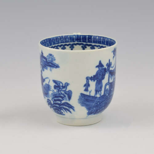 Dr Wall / First Period Worcester Porcelain Fisherman Coffee Cup c.1775