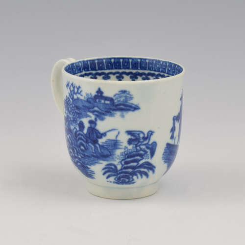 Dr Wall / First Period Worcester Porcelain Fisherman Coffee Cup c.1775