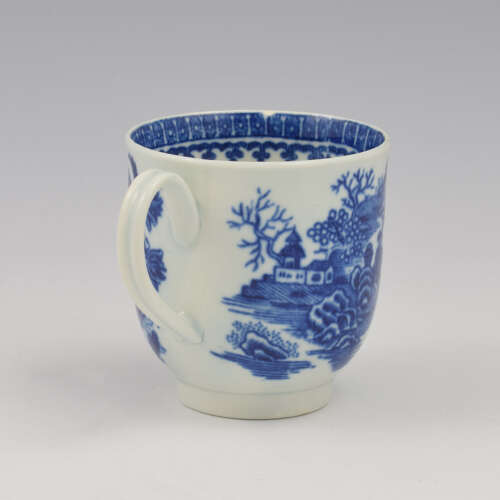 Dr Wall / First Period Worcester Porcelain Fisherman Coffee Cup c.1775