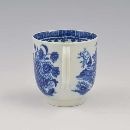 Dr Wall / First Period Worcester Porcelain Fisherman Coffee Cup c.1775