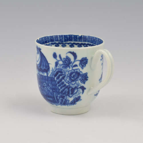 Dr Wall / First Period Worcester Porcelain Fisherman Coffee Cup c.1775
