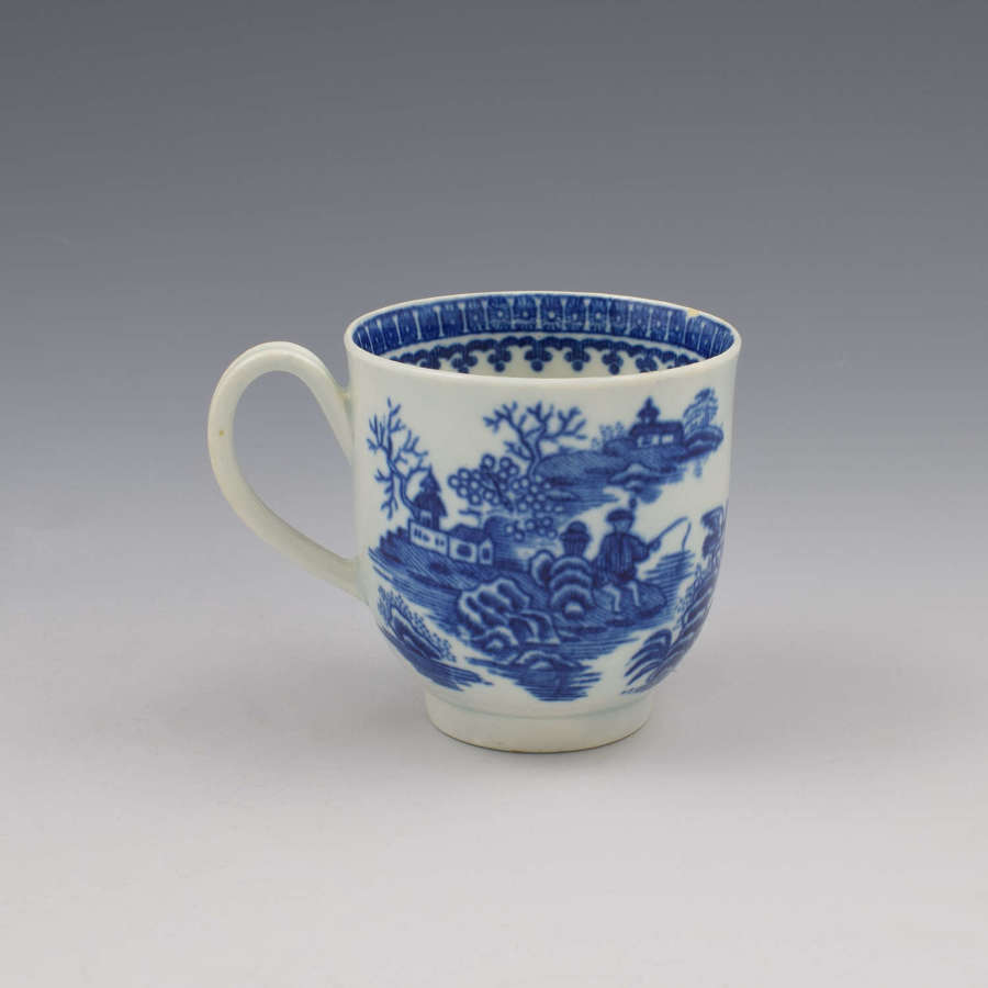 First Period Worcester Porcelain Fisherman Coffee Cup c.1775 2