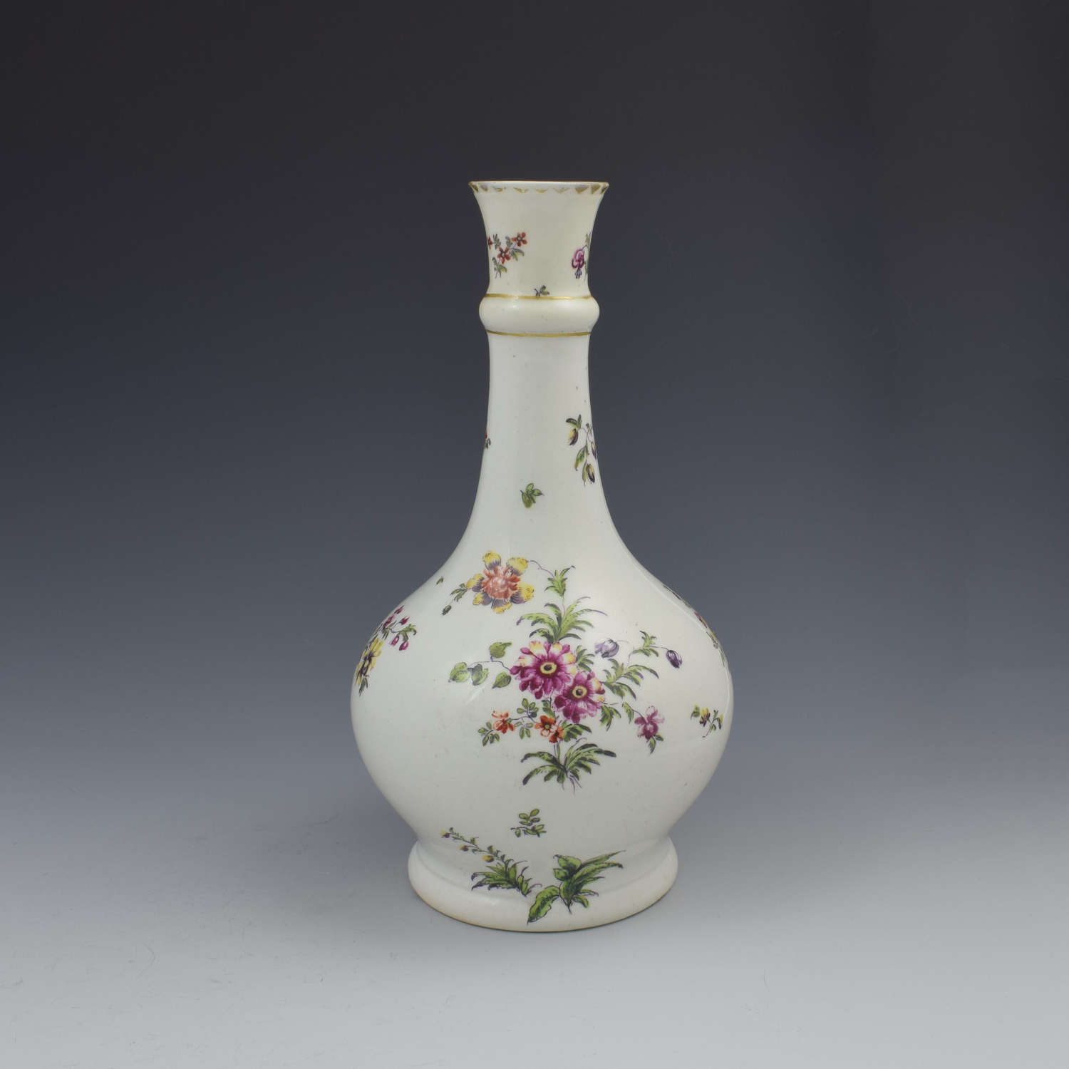Derby Porcelain Cotton Stem Painter Water Bottle Guglet c.1760