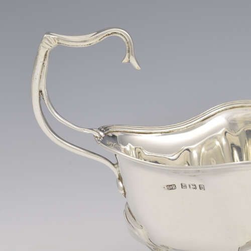 Stunning Edwardian Art Nouveau Quatrefoil Silver Sauce Boat / Sauceboat