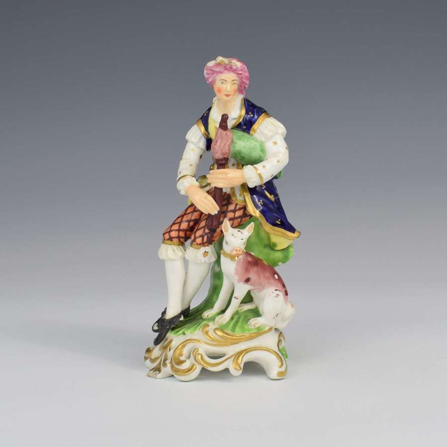 Bloor Derby Porcelain Figure Shepherd "Sitting Piper" No. 301