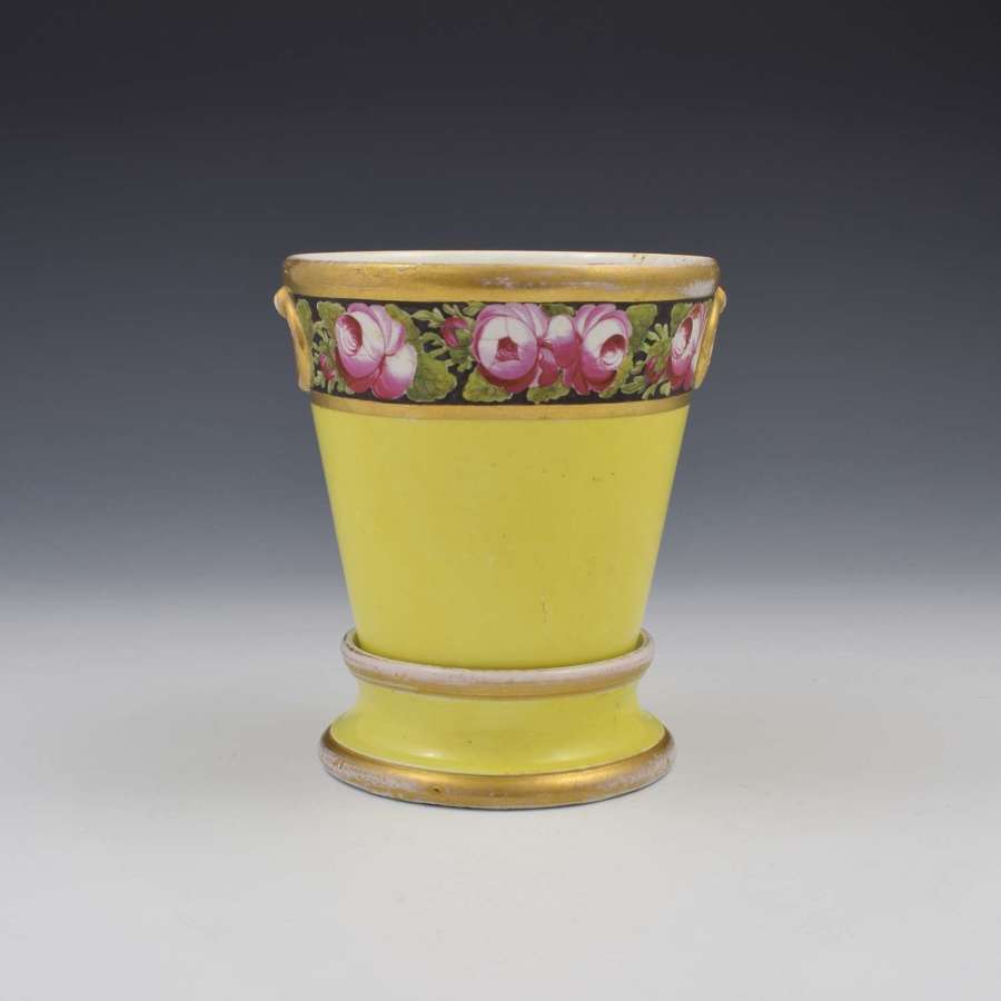 Early Coalport Porcelain Jardiniere / Flower Pot & Stand c.1800-1810