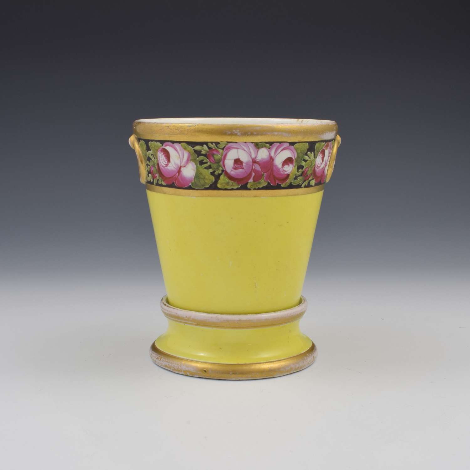 Early Coalport Porcelain Jardiniere / Flower Pot & Stand c.1800-1810