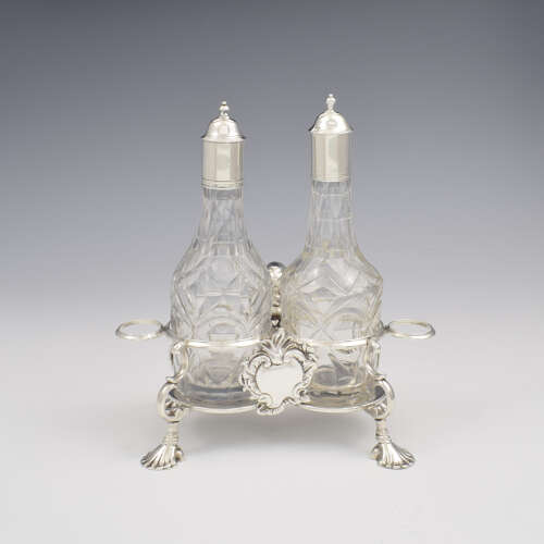 Superb George II Silver Cruet Stand 1757 Jabez Daniell Georgian