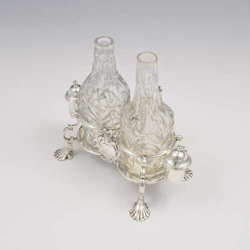 Superb George II Silver Cruet Stand 1757 Jabez Daniell Georgian