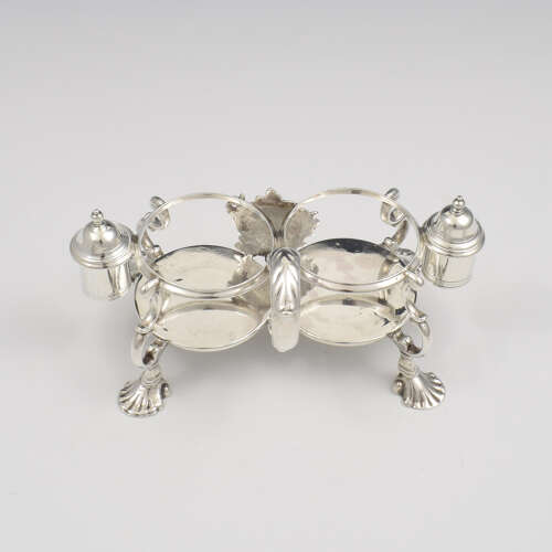 Superb George II Silver Cruet Stand 1757 Jabez Daniell Georgian