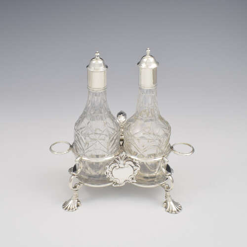 Superb George II Silver Cruet Stand 1757 Jabez Daniell Georgian