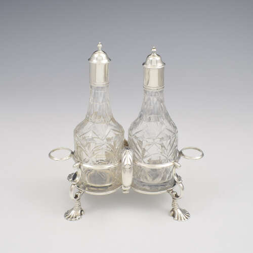Superb George II Silver Cruet Stand 1757 Jabez Daniell Georgian