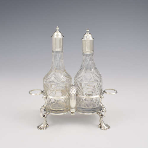Superb George II Silver Cruet Stand 1757 Jabez Daniell Georgian