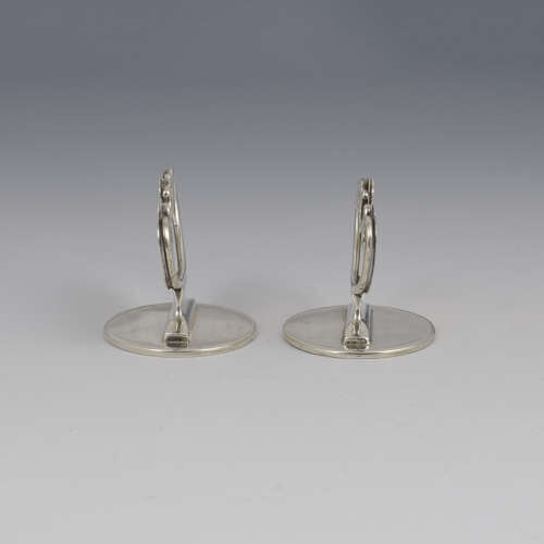 Pair Of Art Nouveau Silver Place Card / Menu Holders Goldsmiths Co.