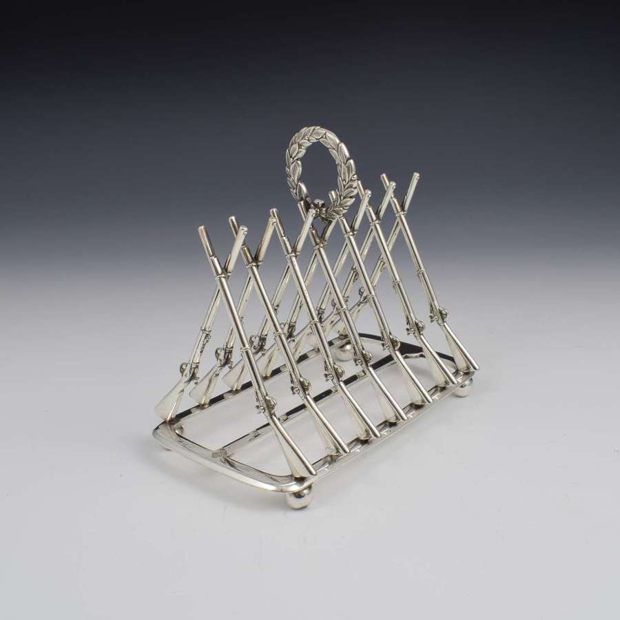Rare Victorian Silver Plated Rifle Toast Rack Registered Design 1871