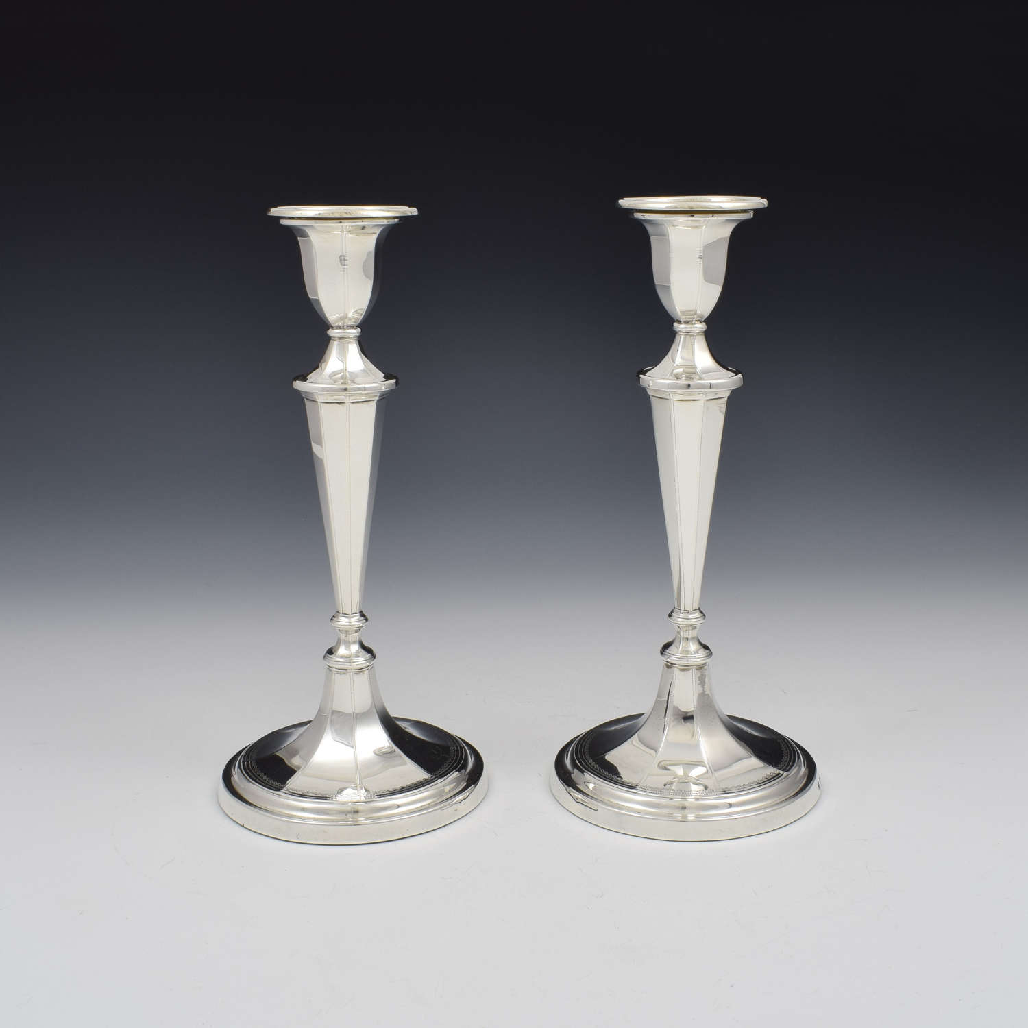 Pair Of Silver Candlesticks 8 1/4