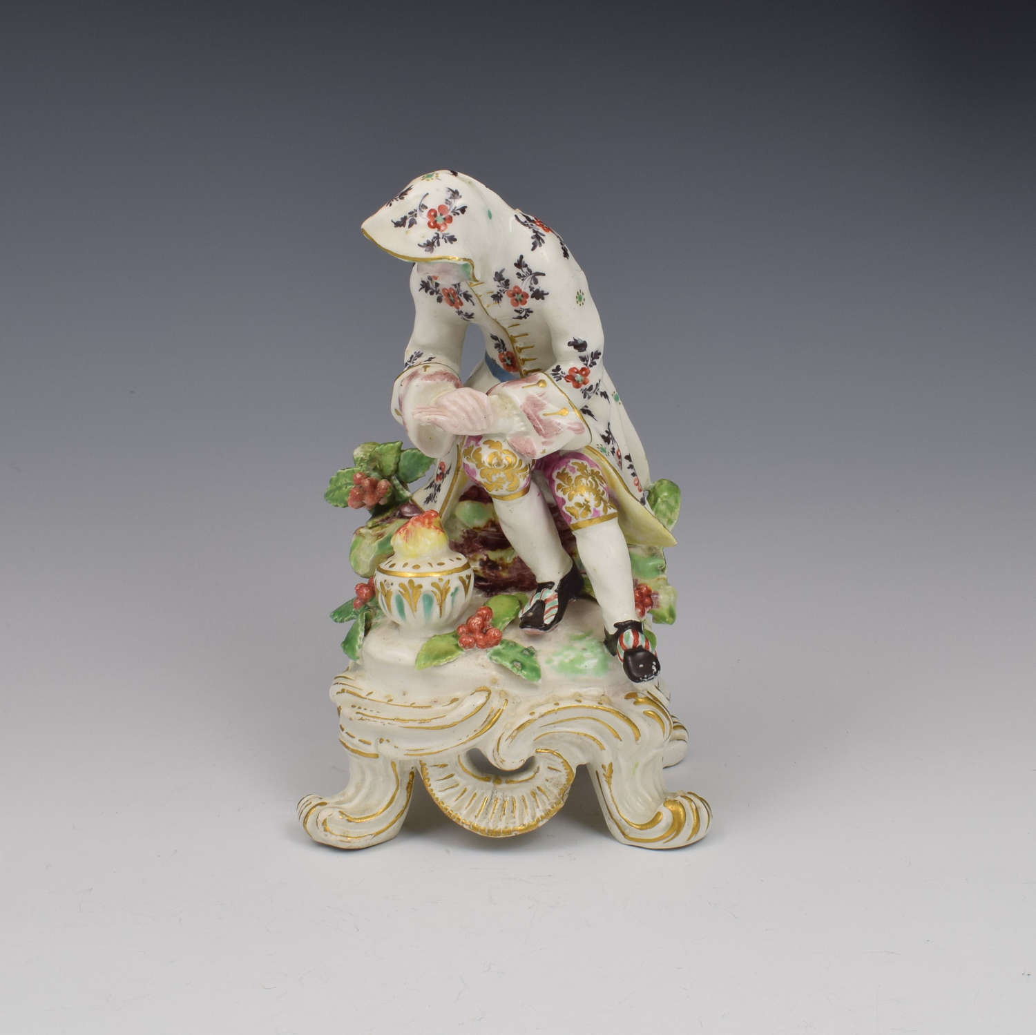 Seated Rustic Seasons Bow Porcelain Figure Of Winter c.1765