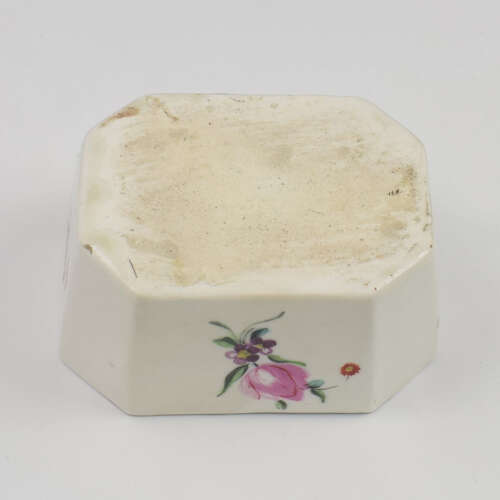 Rare Early Derby Porcelain Rectangular Butter Tub / Pot & Cover c.1758