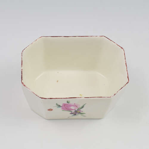 Rare Early Derby Porcelain Rectangular Butter Tub / Pot & Cover c.1758