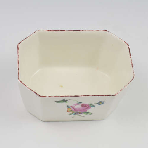 Rare Early Derby Porcelain Rectangular Butter Tub / Pot & Cover c.1758