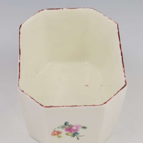 Rare Early Derby Porcelain Rectangular Butter Tub / Pot & Cover c.1758