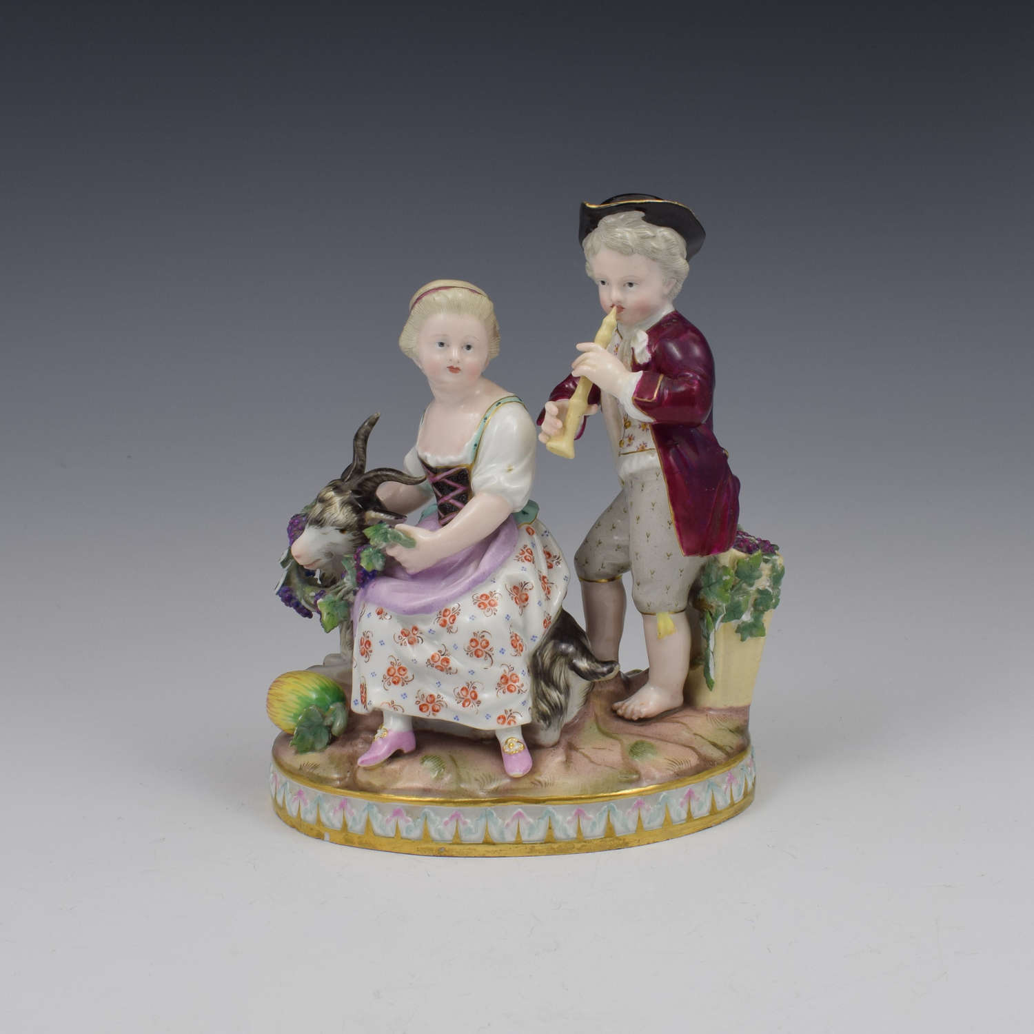 19th Century Meissen Porcelain Figure Group Of Autumn
