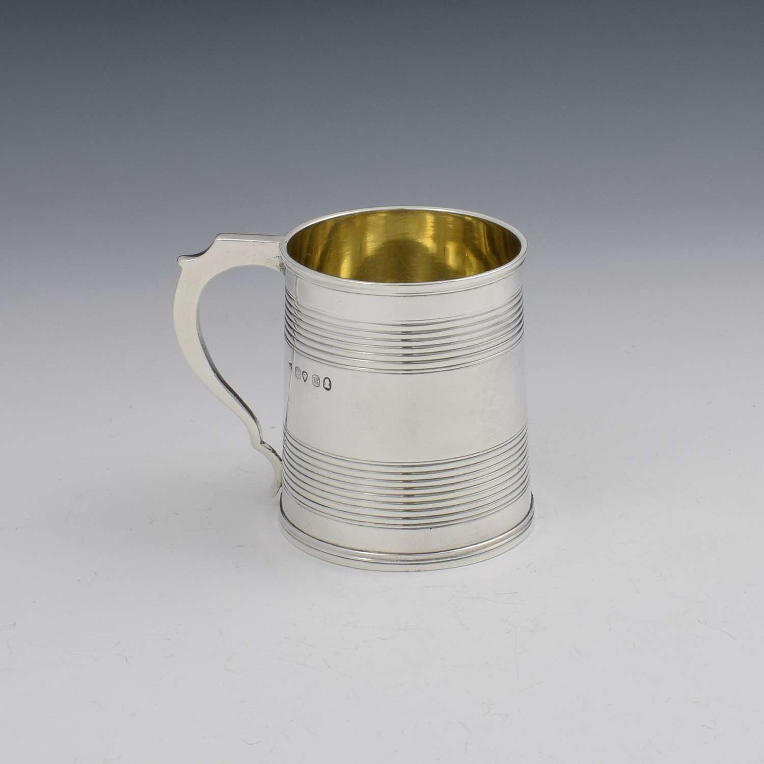Small Georgian Silver Ribbed Beer / Christening Mug