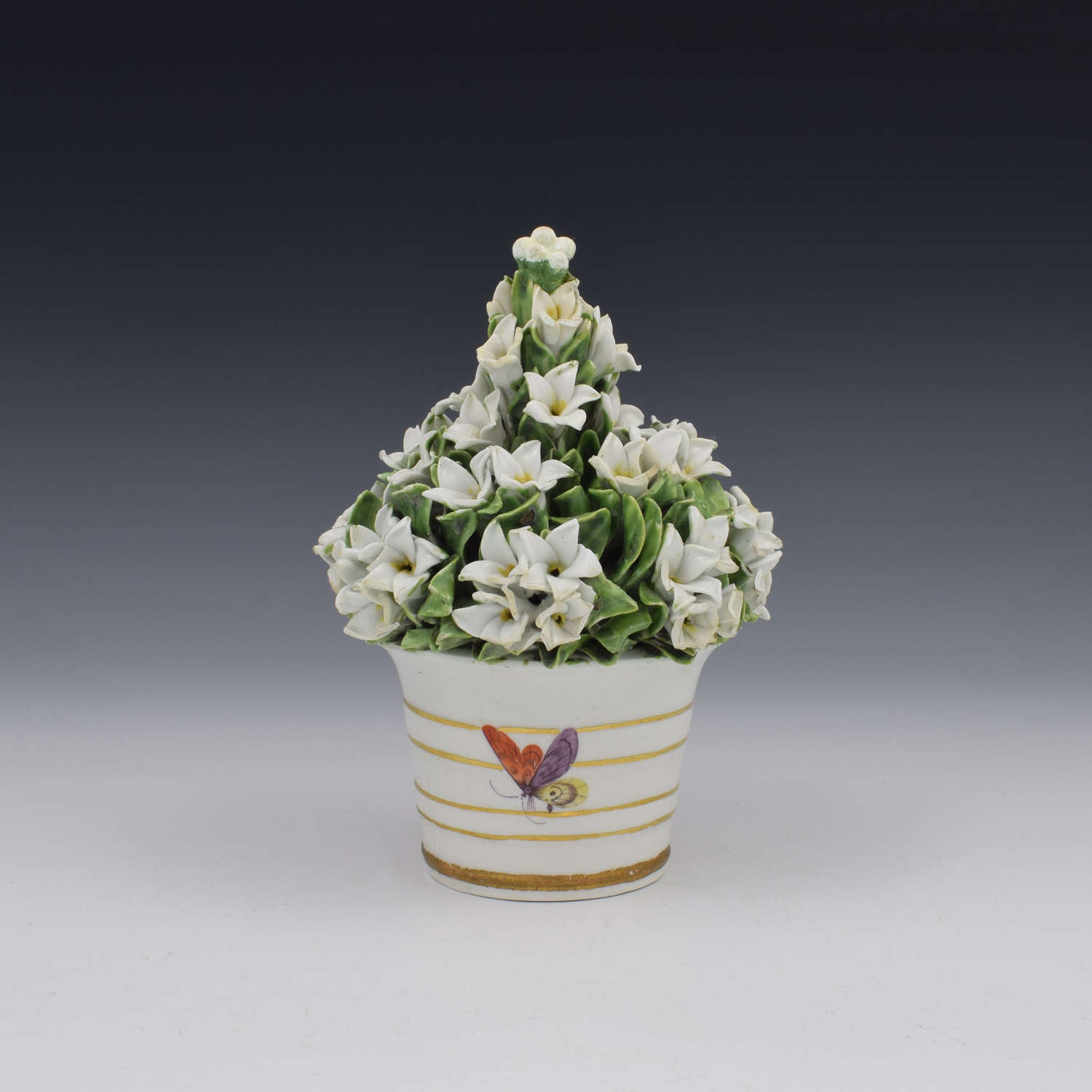 18th Century Derby Porcelain Vase Of Flowers c.1765