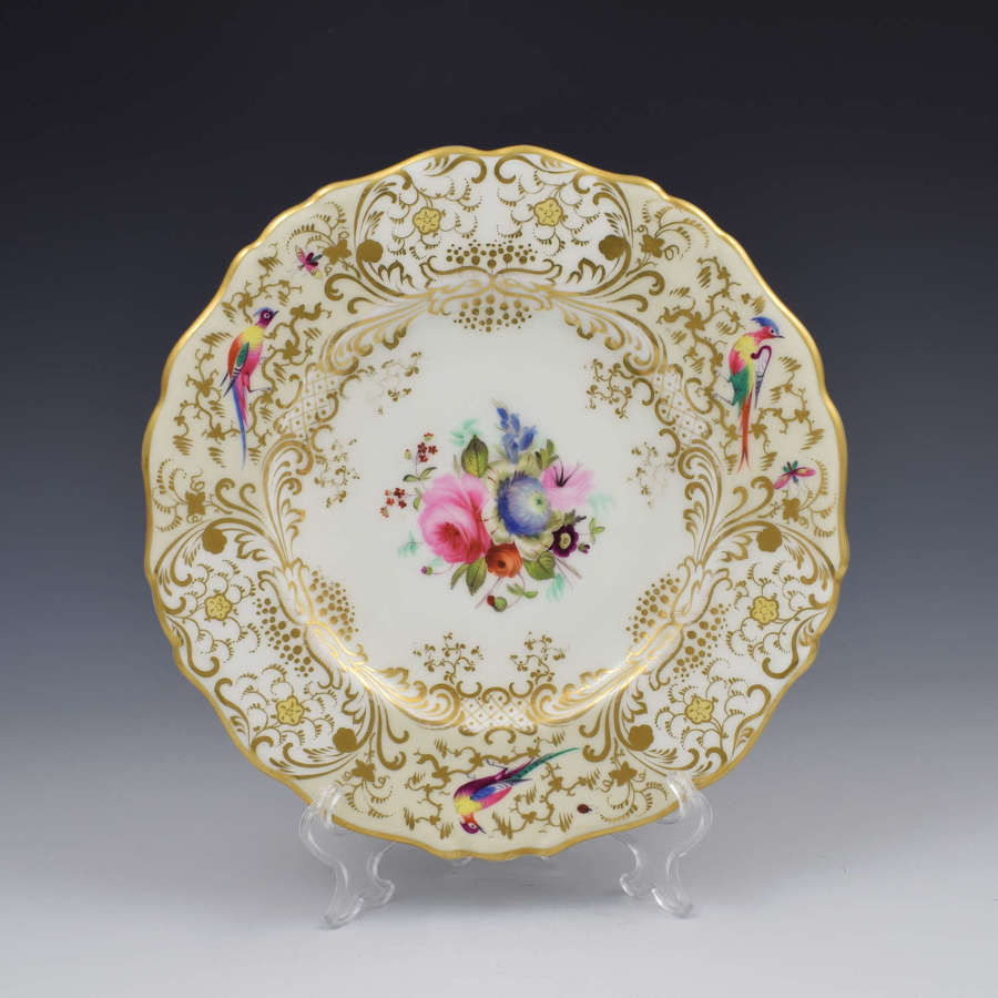 Grainger Worcester Porcelain Fancy Birds Dessert Plate Pattern 1698