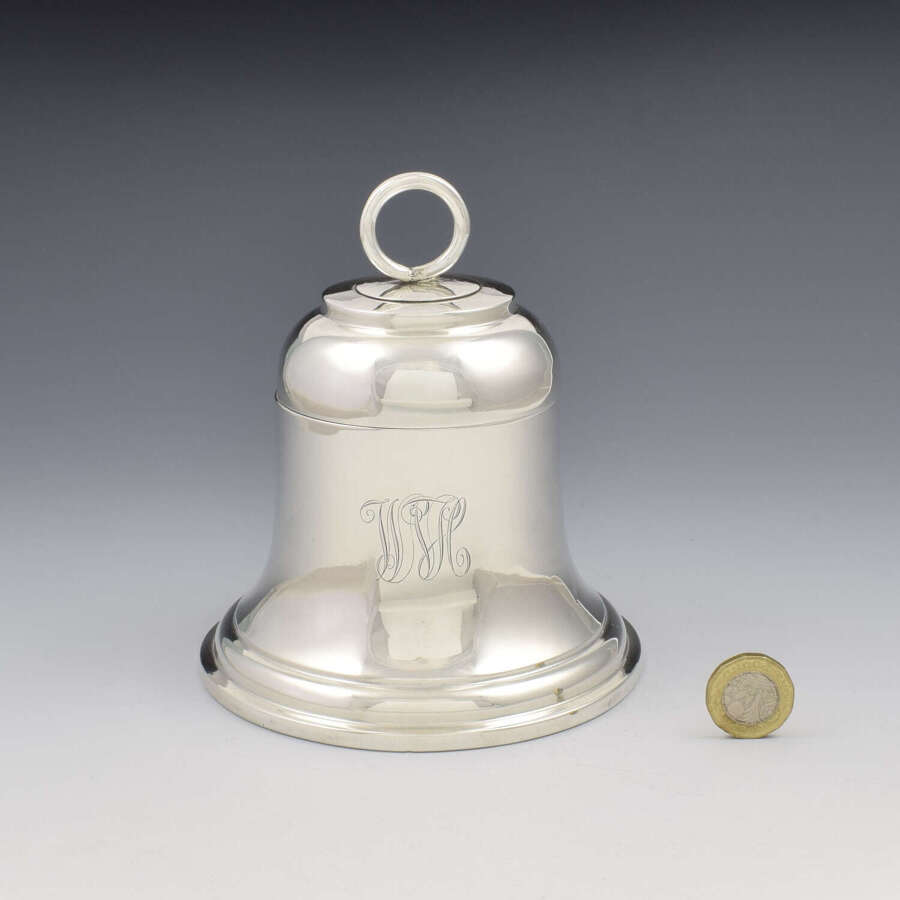 Fine Large Antique Art Deco Sterling Silver "Bell" Inkwell 1912