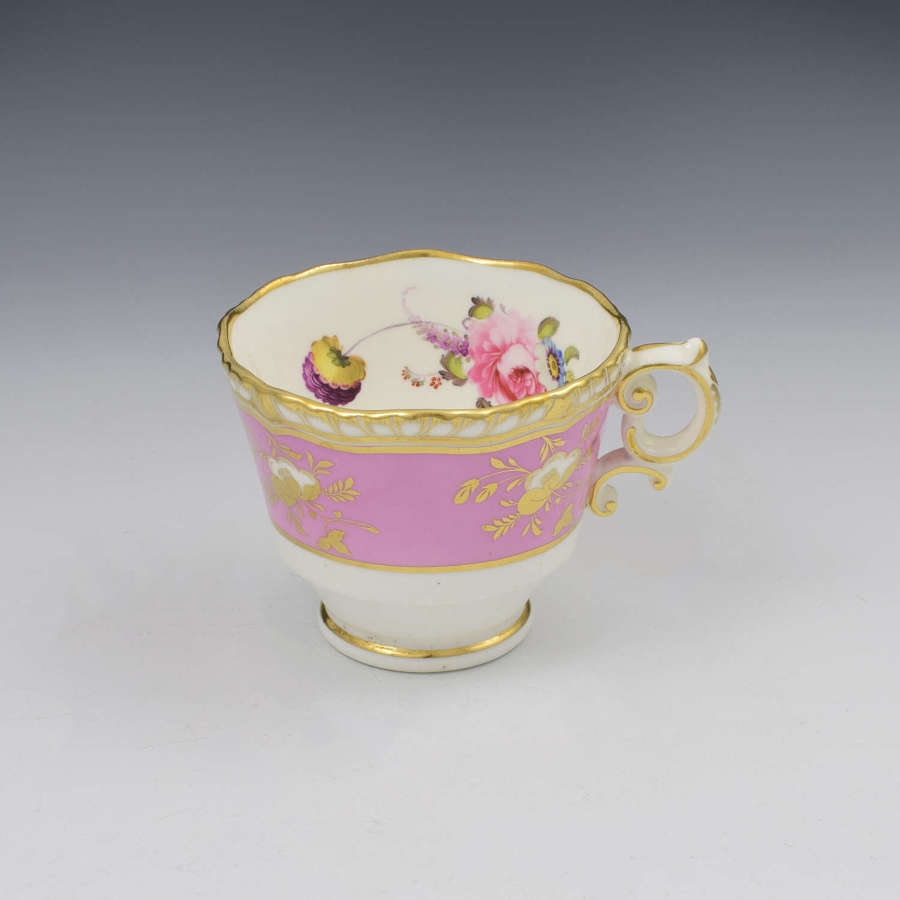 H & R Daniel Porcelain Gadrooned Coffee Cup Pattern 3877 c.1825