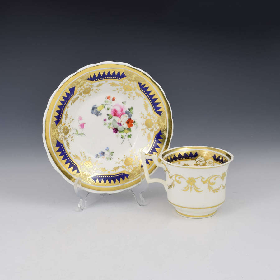 Ridgway Porcelain Coffee Cup & Saucer c.1825 Pattern 2/1865