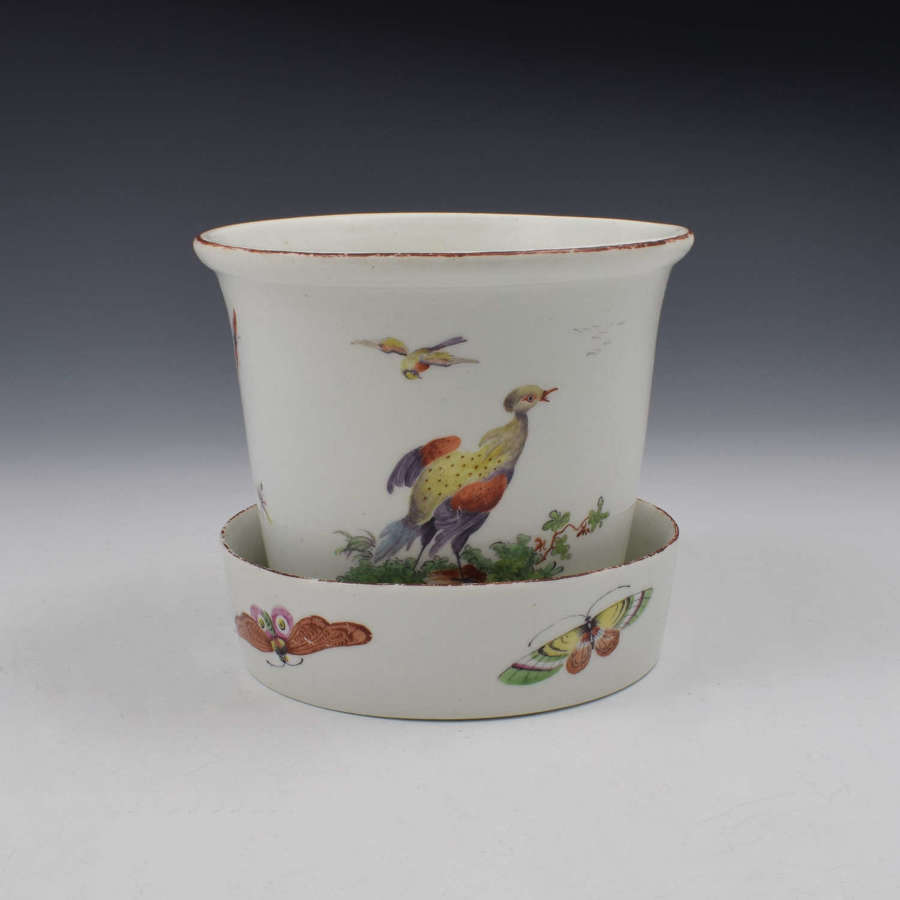 Rare 18th Century Derby Porcelain Potting / Flower Pot & Stand c.1760