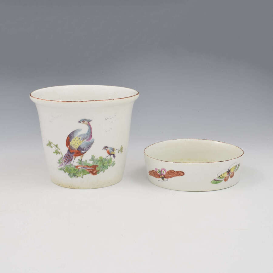 Rare 18th Century Derby Porcelain Potting / Flower Pot & Stand c.1760