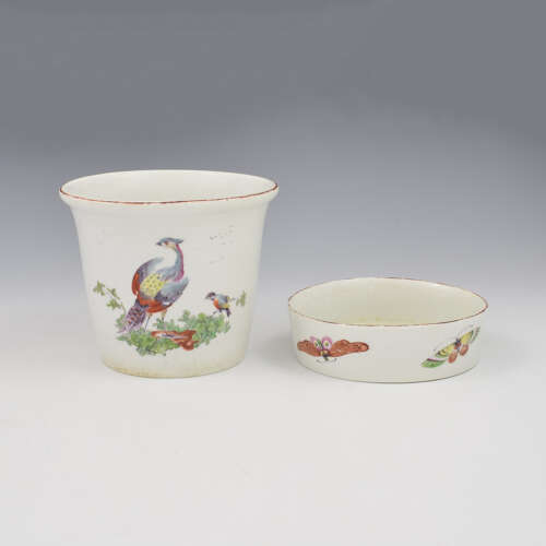 Rare 18th Century Derby Porcelain Potting / Flower Pot & Stand c.1760